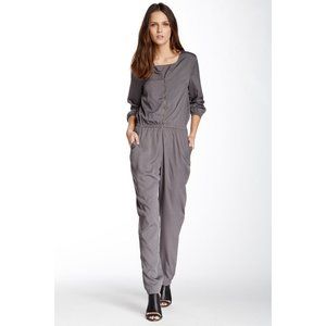 Puff Sleeve Satin Chiffon Jumpsuit(wf142433)